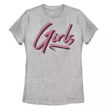 Розовая футболка с надписью "Girls" для юниоров в стиле ретро