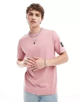 Розовая футболка с нашивками Calvin Klein Jeans
