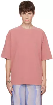 Розовая футболка с нашивками в винтажном стиле Acne Studios