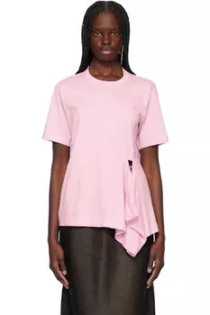 Розовая футболка с открытыми петлями Comme des Garons Shirt