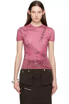 Розовая футболка с принтом Blumarine