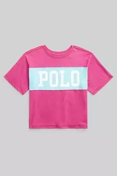 Розовая футболка с принтом логотипа Polo Polo Ralph Lauren, розовый
