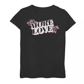 Розовая футболка с рисунком More Love для девочек 7–16 лет Licensed Character