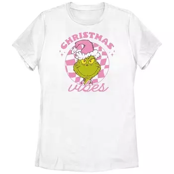 Розовая футболка с рисунком «Рождественская атмосфера» для юниоров «Доктор Сьюз Гринч» Grinch, белый