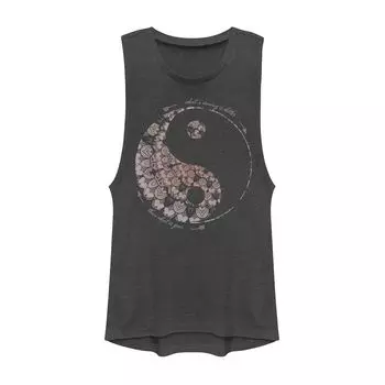 Розовая футболка с рисунком Yin Yang Things Come And Go для юниоров и мускулистыми мышцами