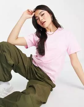 Розовая футболка с трилистником adidas Originals Essentials