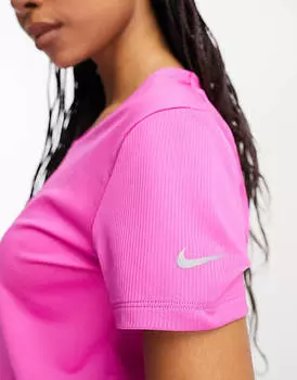 Розовая футболка с V-образным вырезом Nike Running