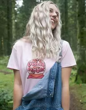 Розовая футболка унисекс с рисунком «все будет хорошо» Batch1