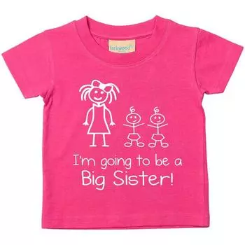 Розовая футболка «Я собираюсь стать старшей сестрой-близнецом» 60 SECOND MAKEOVER, розовый