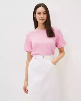 Розовая хлопковая футболка с коротким рукавом Phase Eight