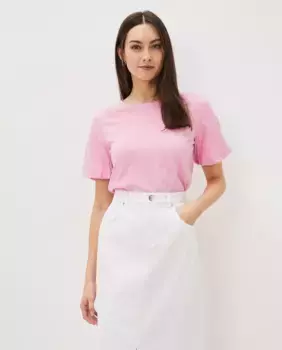 Розовая хлопковая футболка с коротким рукавом Phase Eight, розовый