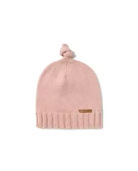 Розовая хлопковая вязаная шапочка для девочки Tous, розовый