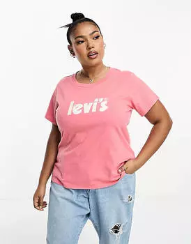 Розовая идеальная футболка с логотипом Levi's Plus