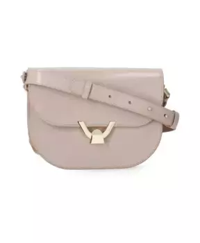 Розовая кожаная сумка через плечо с клапаном Coccinelle, розовый