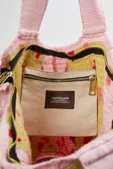 Розовая/красная большая сумка ручной работы Maleiwa CASTELLANO
