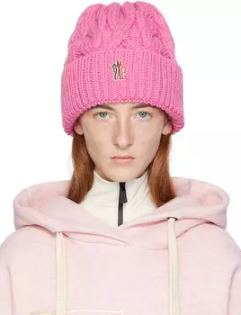 Розовая круглая шапка Moncler Grenoble