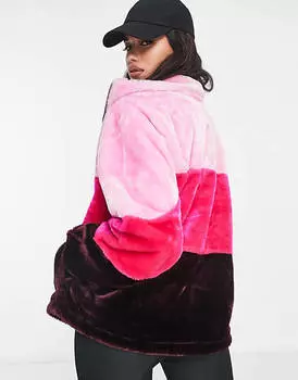 Розовая куртка-оверсайз UGG Elaina в стиле колор-блок.