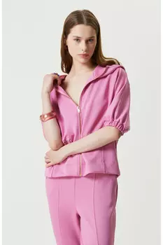 Розовая куртка с капюшоном и короткими рукавами Network, розовый