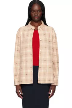 Розовая легкая рубашка Maison Kitsun