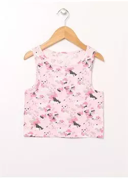 Розовая майка для девочек с рисунком FOX GIRL Limon, розовый