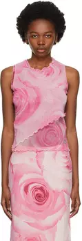 Розовая майка из фатина Blumarine