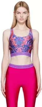 Розовая майка с цветочным принтом Versace Jeans Couture