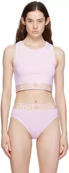 Розовая майка с каймой Greca Versace Underwear