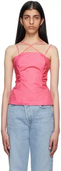 Розовая майка с завязками на спине FRAME