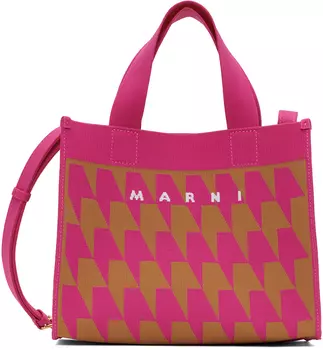 Розовая маленькая сумка для покупок Marni