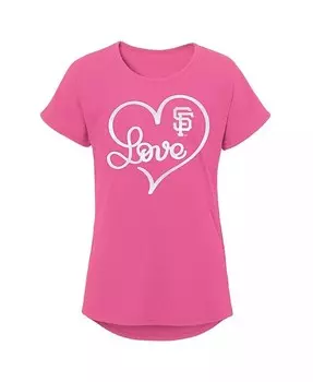 Розовая милая футболка Big Girls San Francisco Giants Outerstuff, розовый