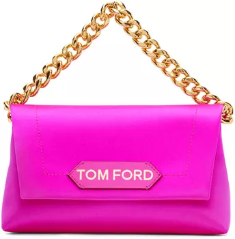 Розовая мини-сумка на цепочке с лейблом TOM FORD