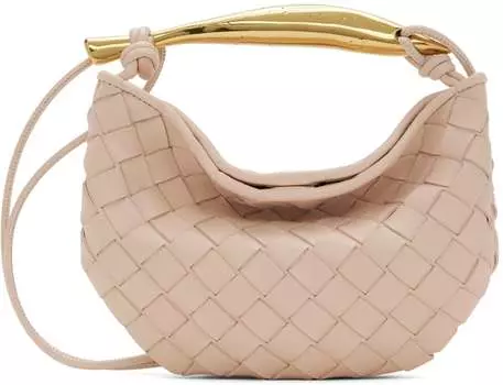 Розовая мини-сумка с сардинами Bottega Veneta