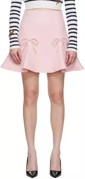Розовая мини-юбка с бантом Valentino