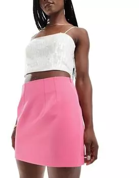Розовая мини-юбка с завышенной талией ASOS DESIGN