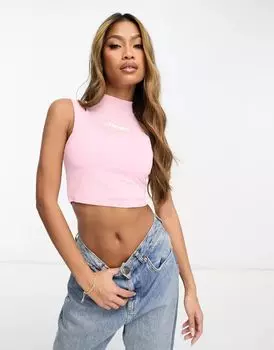 Розовая многослойная сетчатая майка ellesse