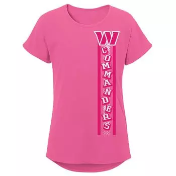 Розовая молодежная футболка Washington Commanders с логотипом Fair Catch Dolman Outerstuff