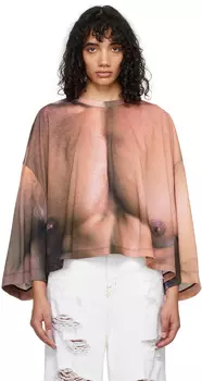 Розовая мускусная футболка Doublet