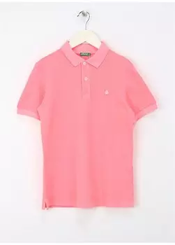 Розовая мужская футболка-поло 3089C300R Benetton, розовый