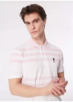 Розовая мужская футболка-поло стандартного кроя GODE U.S. Polo Assn., розовый
