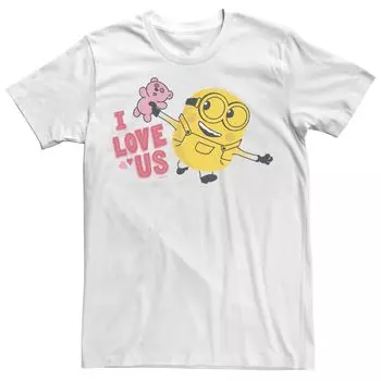 Розовая мужская футболка с изображением плюшевого мишки Minions I Love Us Licensed Character