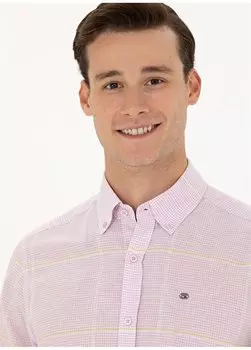 Розовая мужская рубашка с коротким рукавом ELOS U.S. Polo Assn., розовый