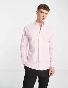 Розовая оксфордская рубашка с логотипом Tommy Hilfiger
