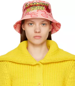 Розовая панама с графическим принтом Run Hany Edition JW Anderson