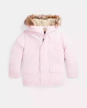 Розовая парка для девочки с капюшоном Polo Ralph Lauren, розовый