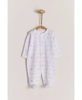 Розовая пижама на ножках In The Woods из перуанского хлопка пима для новорожденных Infants из самой мягкой розовой ткани для девочек babycottons, розовый