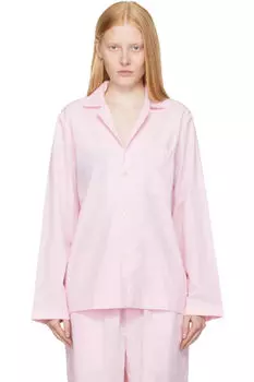 Розовая поплиновая пижамная рубашка с длинными рукавами Tekla