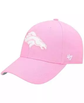 Розовая регулируемая шапка Big Girls Denver Broncos Rose MVP '47 Brand, розовый