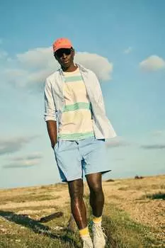 Розовая рубашка Aldridge Oxford на пуговицах Aubin, синий