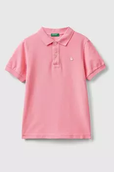 Розовая рубашка-поло для мальчиков Benetton, розовый