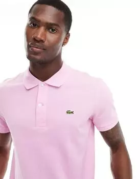 Розовая рубашка-поло с логотипом Lacoste
